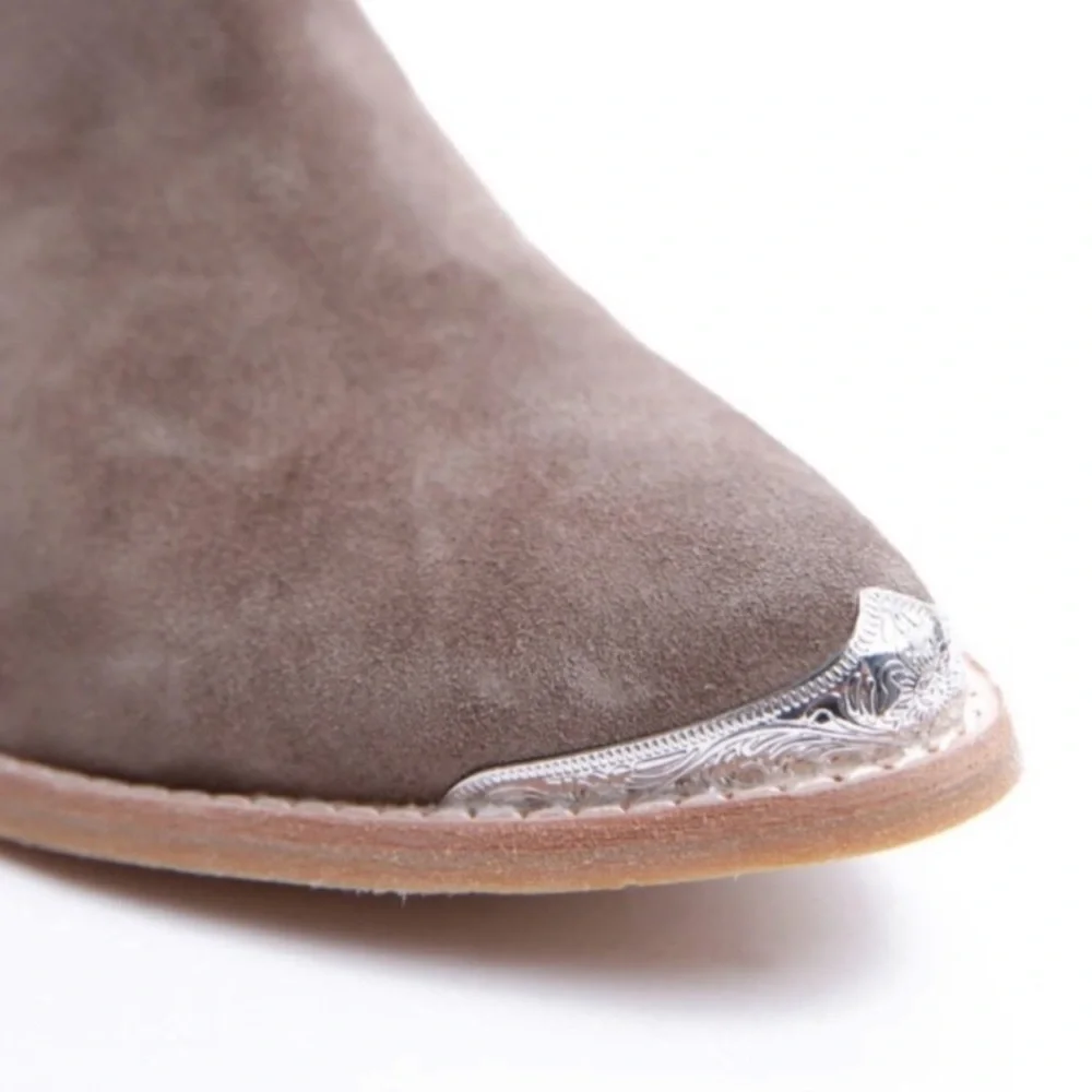 JEFFREY CAMPBELL CROMWELL SLIT TAUPE BOOTIES 7.5